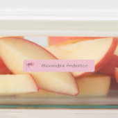 Girly Pink Bow Waterdichte Naam Labels (Aangebracht)