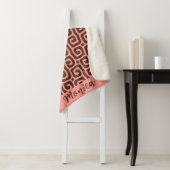 Girly pink &brown Abstract  monogram name pattern Sherpa Deken (In situ)
