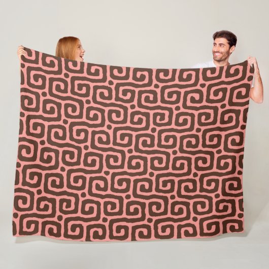 girly pink &brown Abstract pattern Fleece Deken (In situ)