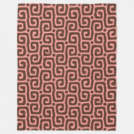 girly pink &brown Abstract pattern Fleece Deken