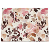 Girly Pink Brown Cream Leopard Animal Print Groot Cadeauzakje (Voorkant)