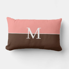 Girly pink &brown monogram kussen