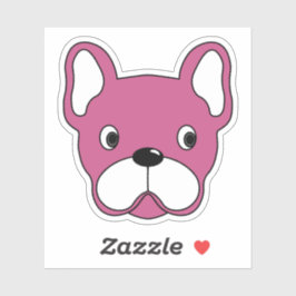 Girly Pink Bulldog 3 "x3" Vinyl Sticker