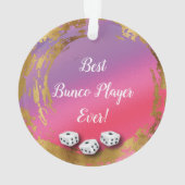 Girly Pink Bunco Dice Player Ornament (achterkant)