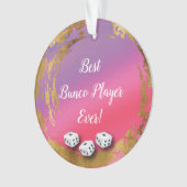 Girly Pink Bunco Dice Player Ornament (voorkant)