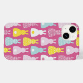 Girly Pink Bunny patroon Case-Mate iPhone Case (Achterkant (horizontaal))