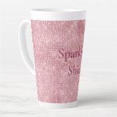 Girly Pink Burgundy Glitzy Sparkle Latte Mok (Linkerhoek)