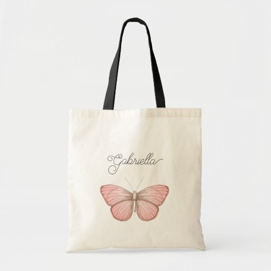 Girly Pink Butterfly Tote Bag (Voorkant)
