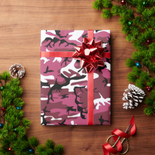 Girly Pink Camo Cadeaupapier