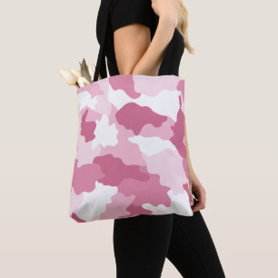 Girly Pink Camo Camouflage Patroon Draagtas
