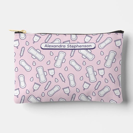 Girly Pink Cartoon Pad naam eerste periode Etui (Voorkant)