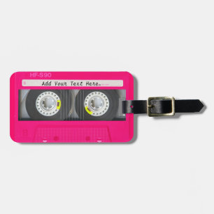 Girly Pink Cassettebandje Bagagelabel