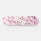 Girly Pink Cherry Blossom Floral Skateboard (Horizontaal)