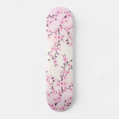 Girly Pink Cherry Blossom Floral Skateboard (Voorkant)