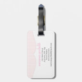 Girly Pink Cherry Blossom , gepersonaliseerd Bagagelabel (Achterkant verticaal)