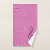 Girly Pink Clef en Musical Notes Bad Handdoek (Handdoek)