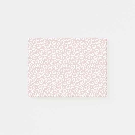 Girly Pink Cream White Leopard Print Post-it® Notes (Voorkant)