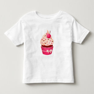 Girly Pink Cupcake Met Sprinkles en Cherry Kinder Shirts