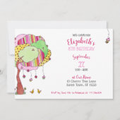 Girly Pink Cupcake Tree Birthday Party Invitation Kaart (Voorkant)