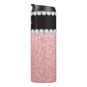 Girly Pink Diamond Personalized Thermal Tumbler Thermosbeker (Geroteerd rechts)