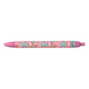 Girly Pink Donut Sprinkles Personalized Zwarte Inkt Pen