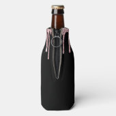 Girly Pink Driving Glitter Monogram Naam Flesjeskoeler (Fles Achterkant)