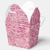 Girly Pink en Blush Glitter Zebra Bedankdoosjes (Open)