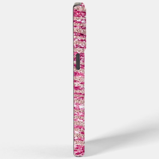 Girly Pink en Blush Glitter Zebra Case-Mate iPhone Case (Achterkant / Rechts)
