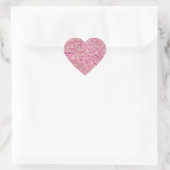 Girly Pink en Blush Glitter Zebra Hart Sticker (Tas)