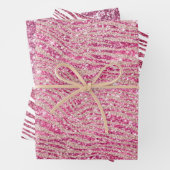 Girly Pink en Blush Glitter Zebra Inpakpapier Vel (In situ)