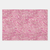 Girly Pink en Blush Glitter Zebra Inpakpapier Vel (Voorkant)