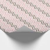 Girly Pink en Brown Chevron Cadeaupapier (Hoek)