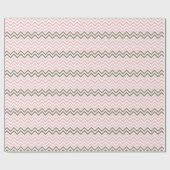 Girly Pink en Brown Chevron Cadeaupapier (Vlak)