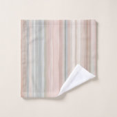 Girly Pink en Mint Moderne kuststreep Bad Handdoek (Wasdoekje)