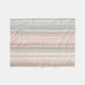 Girly Pink en Mint Moderne kuststreep Fleece Deken (Voorkant (Horizontaal))
