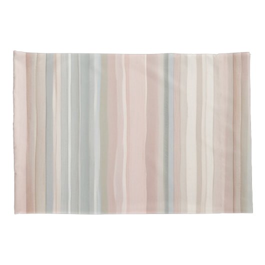 Girly Pink en Mint Moderne kuststreep Kussensloop (Achterkant-Rechts)