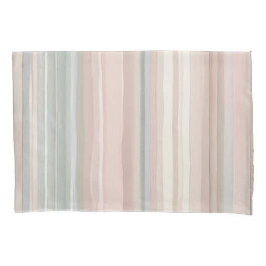 Girly Pink en Mint Moderne kuststreep Kussensloop (Voorkant-Links)