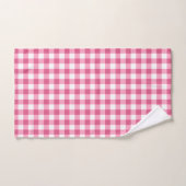 Girly Pink en White Gingham Bad Handdoek (Handdoek)