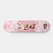 Girly Pink Family Foto Collage Skateboard (Horizontaal)