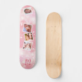 Girly Pink Family Foto Collage Skateboard (Voorkant)