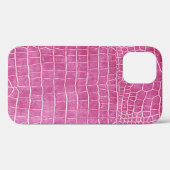 Girly Pink Faux Krokodil Leer Case-Mate iPhone Case (Achterkant (horizontaal))
