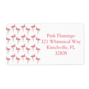 Girly Pink Flamingo patroon Custom Labels