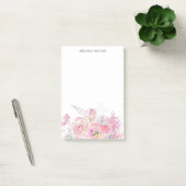 Girly Pink Floral Post-it® Notes (Kantoor)