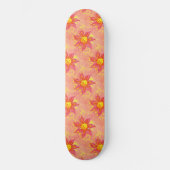 Girly Pink Floral Skateboard (Voorkant)