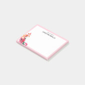 Girly Pink Floral | van de bureau van Post-it® Notes (Schuin)