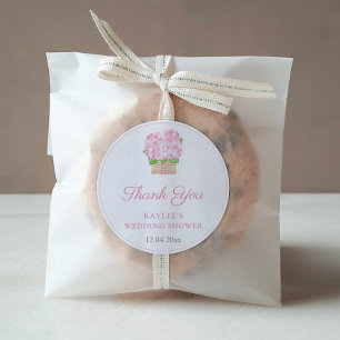 Girly Pink Floral Vrijgezellenfeest Dank je wel Ronde Sticker