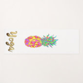 Girly Pink Geometric Triangles Pineapple Gold Yoga Yogamat (Voorkant (horizontaal))