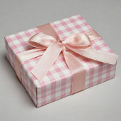 Girly Pink Gingham Inpakpapier Vel