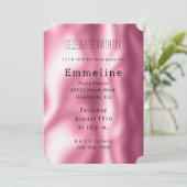 Girly Pink Glam Glitter Kaart (Staand voorkant)