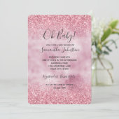 Girly Pink Glam Glitter sparkle Kaart (Staand voorkant)